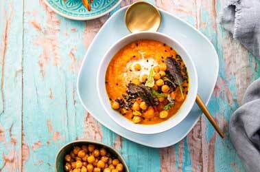 Sweet potato and chickpea soup
